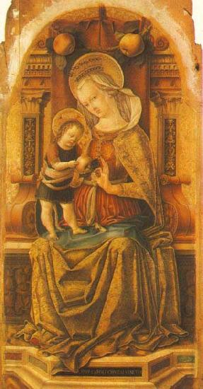 CRIVELLI, Carlo Virgin and Child Enthroned around